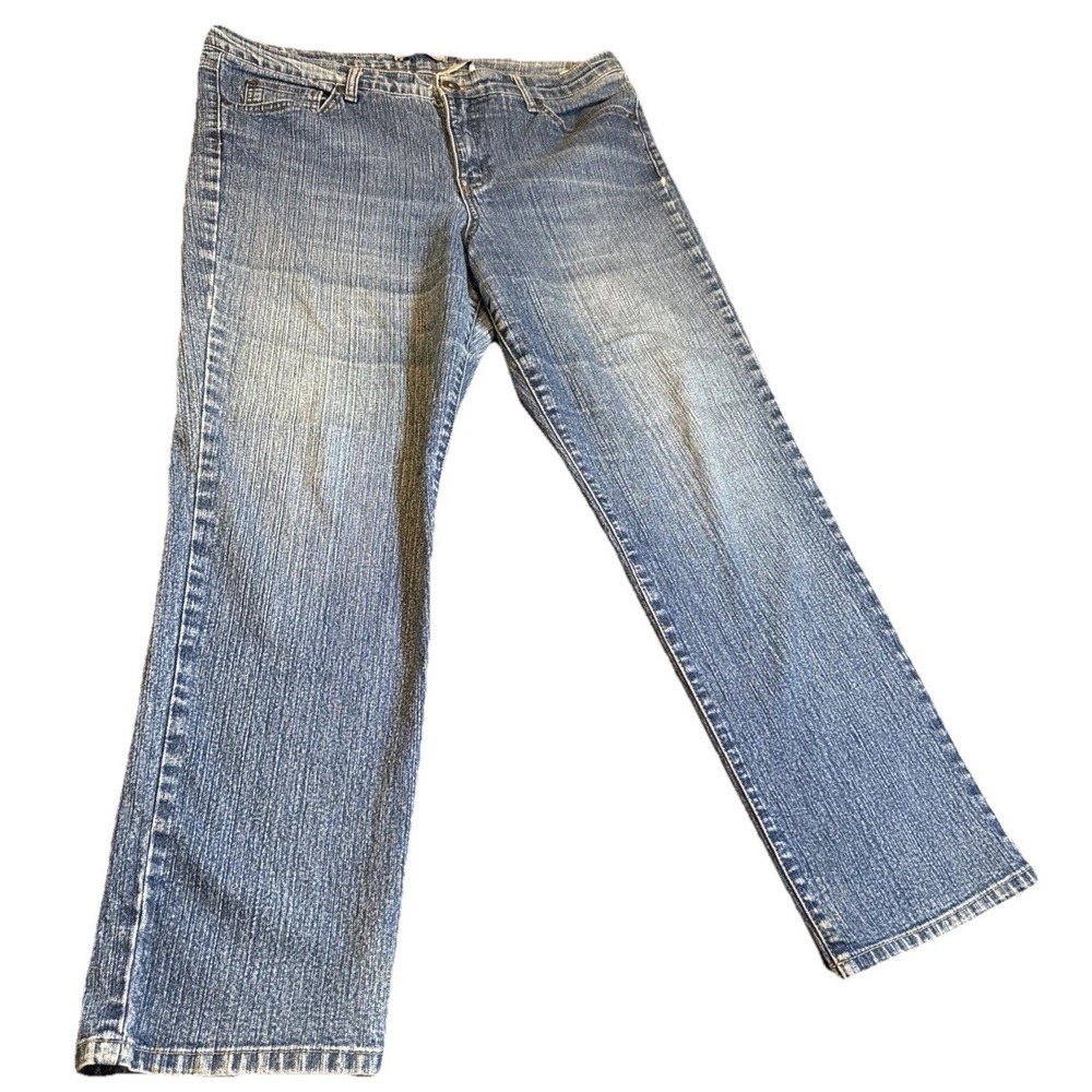 Bandolino Mandie Womens 16 Jeans Blue Denim Mid Rise Straight Classic Fit